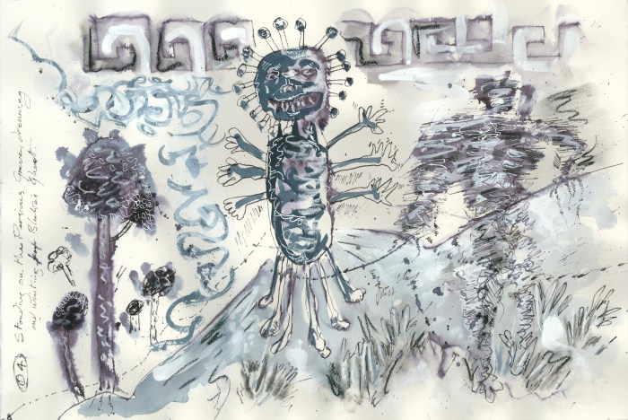 Standing on the Persians grave, dreaming and waiting for Blake's ghost